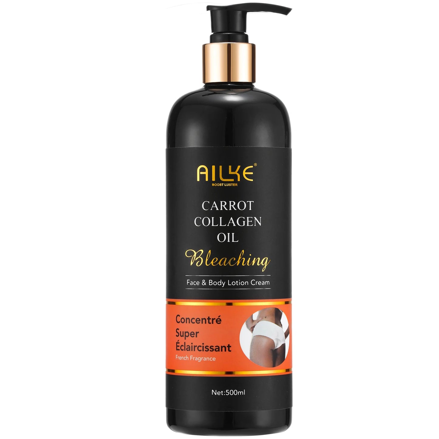 AILKE Whitening Body Lotion, Reduce Dark Spots, Even Skin Tone, With Collagen And Natural Carrot Oil, Skin Moisturizer, 500ml