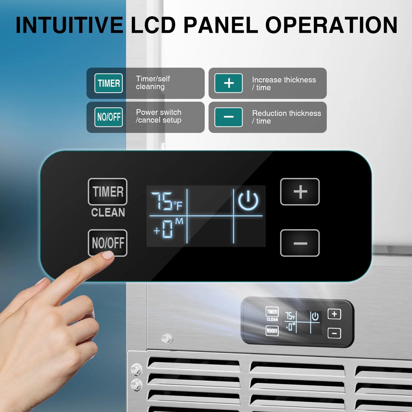 15" Commercial Under Counter Ice Maker Machine 85lb/Day Auto-Cleaning Gravity Drainage Built-in Freestanding Ice Maker 30lbs Bin