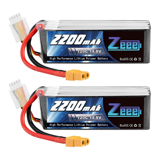 2pcs Zeee 4S 2200mAh LiPo Battery 14.8V 120C with XT60 Plug For FPV Drone RC Car Graphene Boat Helicopter Airplane RC Models