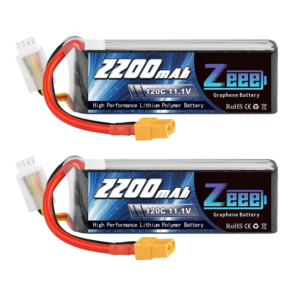 2pcs Zeee 3S 2200mAh Lipo Battery 11.1V 120C with XT60 Plug For FPV Drone Airplane RC Car Truck Graphene Boat RC Model Parts