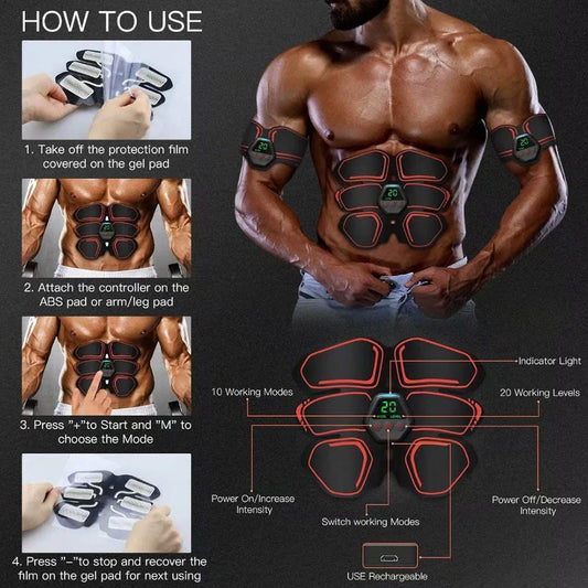 EMS Electrostimulator Slimming Belt for Weight Loss Abdominal Muscle Trainer ABS Exercise Machine for Men And Women