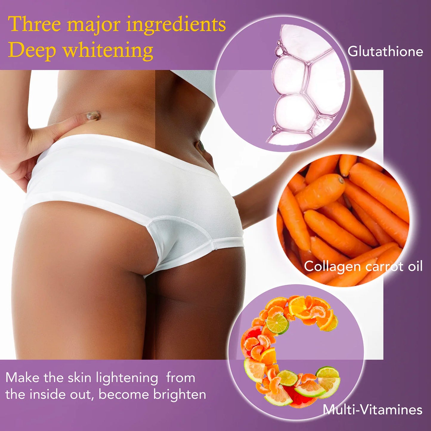 AILKE Whitening Body Lotion, Reduce Dark Spots, Even Skin Tone, With Collagen And Natural Carrot Oil, Skin Moisturizer, 500ml