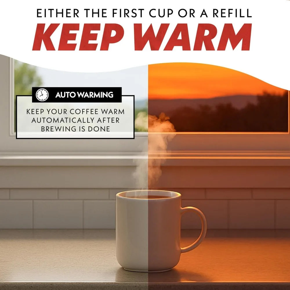 Gourmia Coffee Maker – 5 Cup, One-Touch Brew, Pause & Serve, Automatic Keep Warm, Stainless Steel Accents, Black