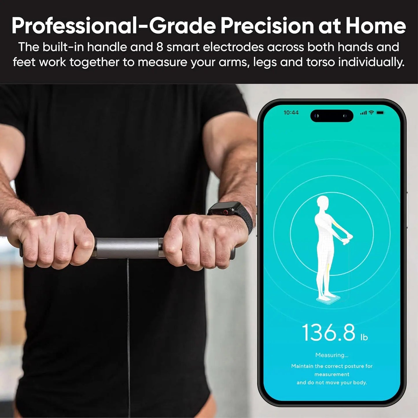 Ultra BodyScan Smart Scale with Handle – Wi-Fi & Bluetooth Body Composition Scale for Weight, BMI, Body Fat, Muscle Mass, and Se