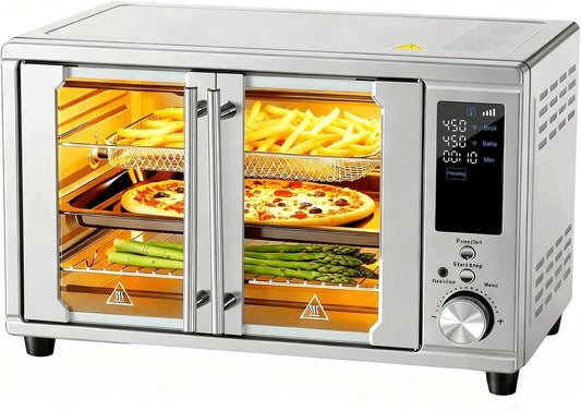 Air Fryer Toaster Oven Combo Dual Door, 29.6QT Oven Countertop 12 Functions in 1