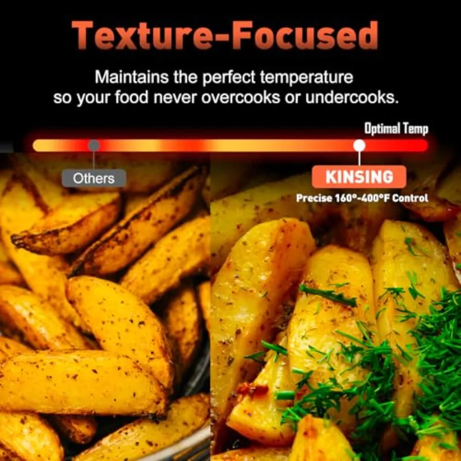 Air Fryer with Window Visible 8-in-1 Compact Large 7.5-Qt Up to 85 Less Oil Roast Bake Dry Reheat Frozen Broil 160-400 Even Res