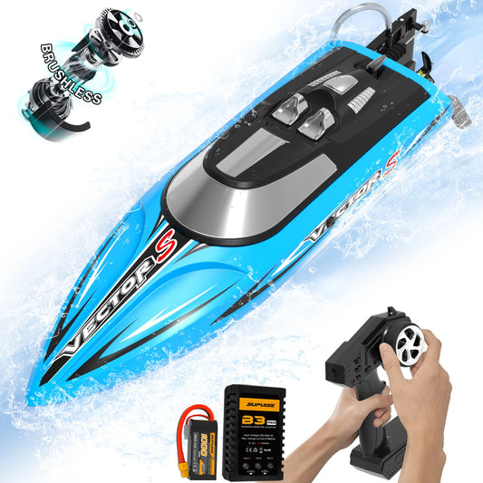VOLANTEXRC RC Boat Racing High Speed Boat Control 2.4GHZ 48kmh Brushless Auto Self-Righting For Lake/Pool 797-4 With 1 Battery