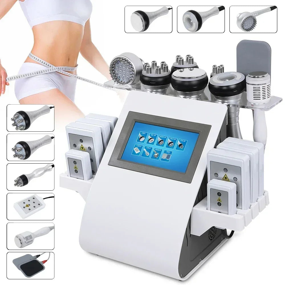 9 in 1 Tool 40K Cavitation Ultrasonic Body Slimming Machine Multi-Polar Frequency Rejuvenation Skin Lift Tighten