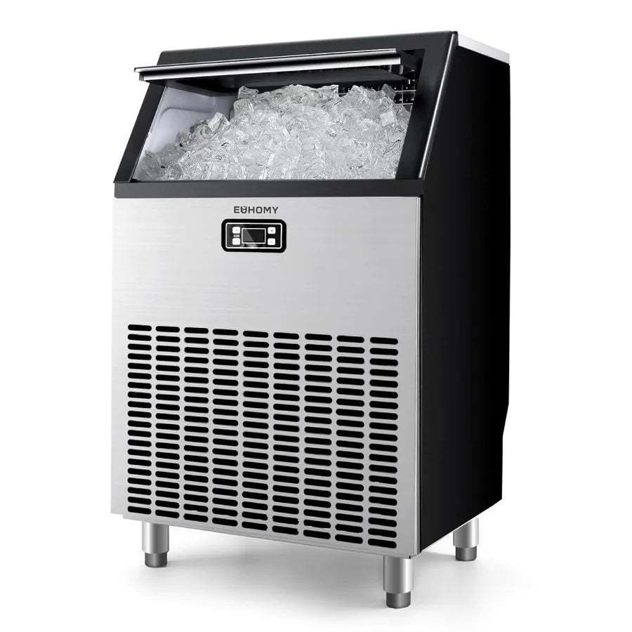 Commercial Under Counter Ice Maker 200lbs Daily Output with 65lbs Storage Stainless Steel Ideal for Home Bar Restaurant Outdoor