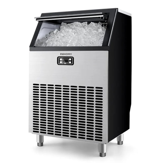 Commercial Under Counter Ice Maker 200lbs Daily Output with 65lbs Storage Stainless Steel Ideal for Home Bar Restaurant Outdoor