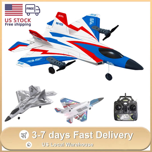 F22 RC Fighter 4CH 2.4G Remote Control Glider Airplane 3D Stunt Plane Model Electric Rc Aircraft Toys For Children Adults