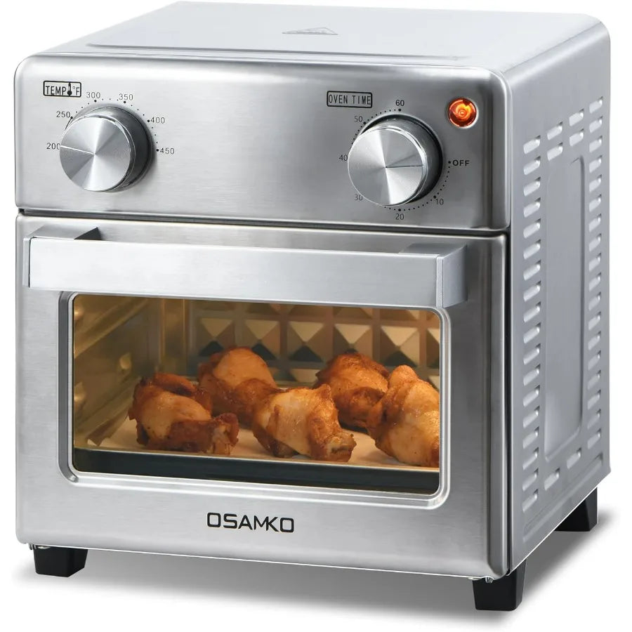 8.5QT 5-in-1 Toaster Oven Air Fryer Combo Stainless Steel Fast Preheat for Small Spaces Travel Family Healthy Cooking