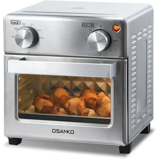 8.5QT 5-in-1 Toaster Oven Air Fryer Combo Stainless Steel Fast Preheat for Small Spaces Travel Family Healthy Cooking