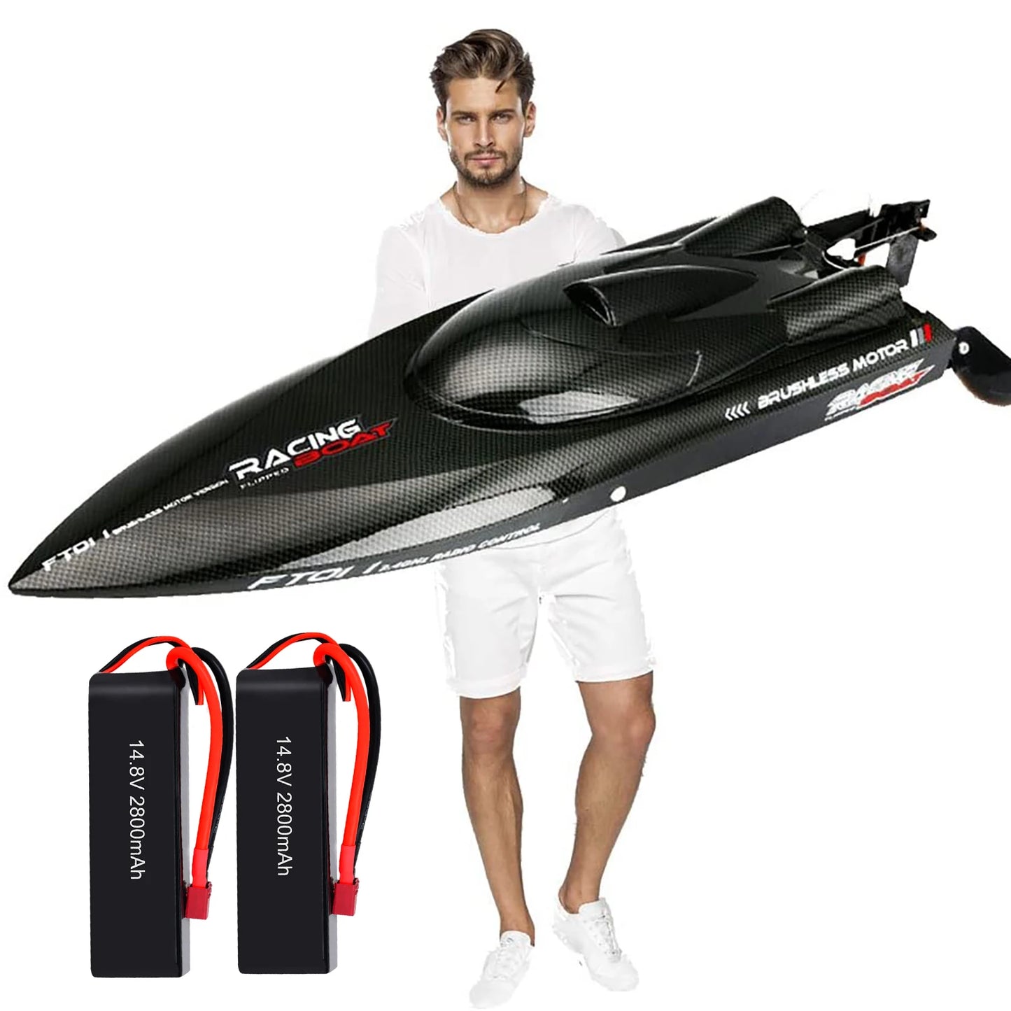 Feilun FT011 FT012 Large RC Speed Boat 2.4G 4WD  55KM/H Remote Control Brushless Watercraft for Hobby Adult 25.5Inches