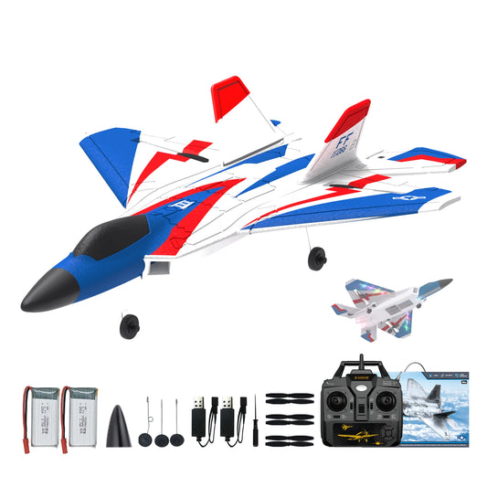 F22 Remote Control Airplane 4 Channel with Lights, 2.4G Fighter RC Plane with 3 Flight Modes for Beginners - RTF