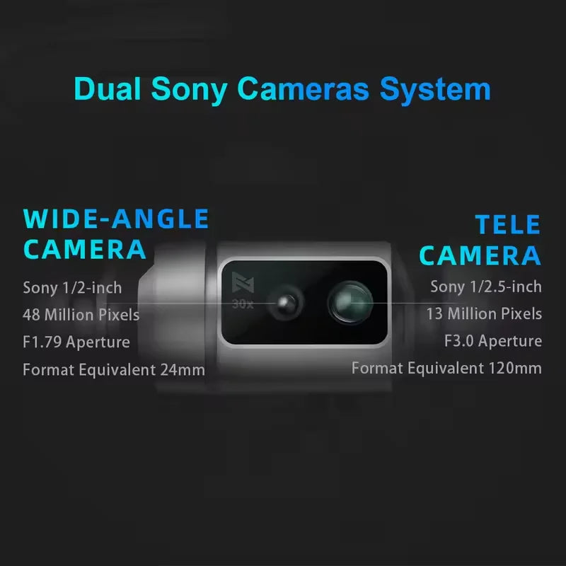 FIMI X8 Tele Max 4K Professional Drone 3-Axis Gimbal with Wide-Angle 30x Hybrid Zoom AI Super Night Mode RC Quadcopter 2025