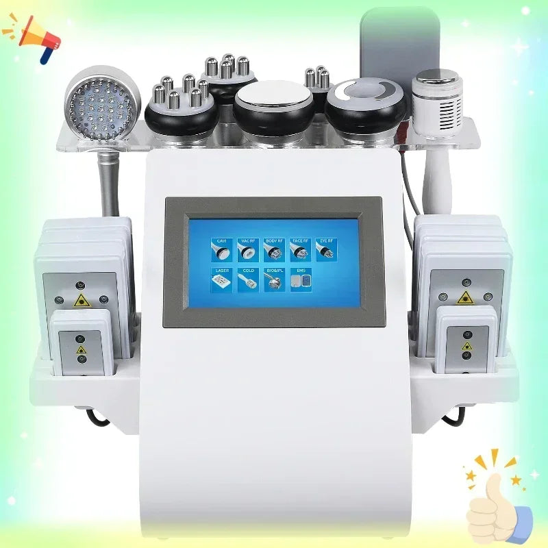 9 in 1 Tool 40K Cavitation Ultrasonic Body Slimming Machine Multi-Polar Frequency Rejuvenation Skin Lift Tighten