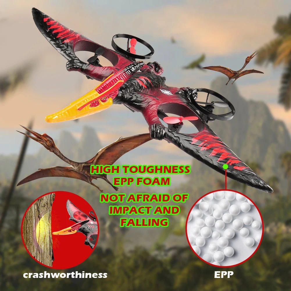 Pterosaur RC Plane 2.4G 6-Axis Gyro Remote Control Airplane EPP Foam RC Aircraft RC Glider Flying Toys for Kids & Beginners