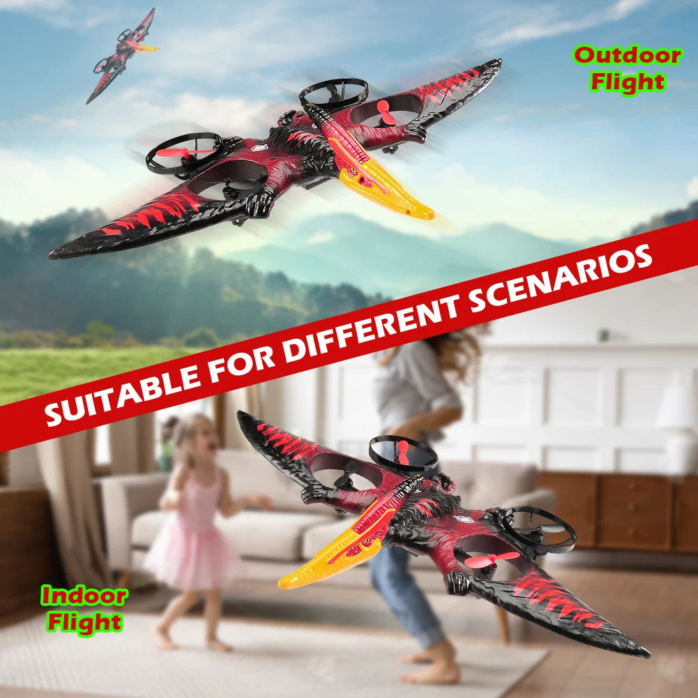 Pterosaur RC Plane 2.4G 6-Axis Gyro Remote Control Airplane EPP Foam RC Aircraft RC Glider Flying Toys for Kids & Beginners