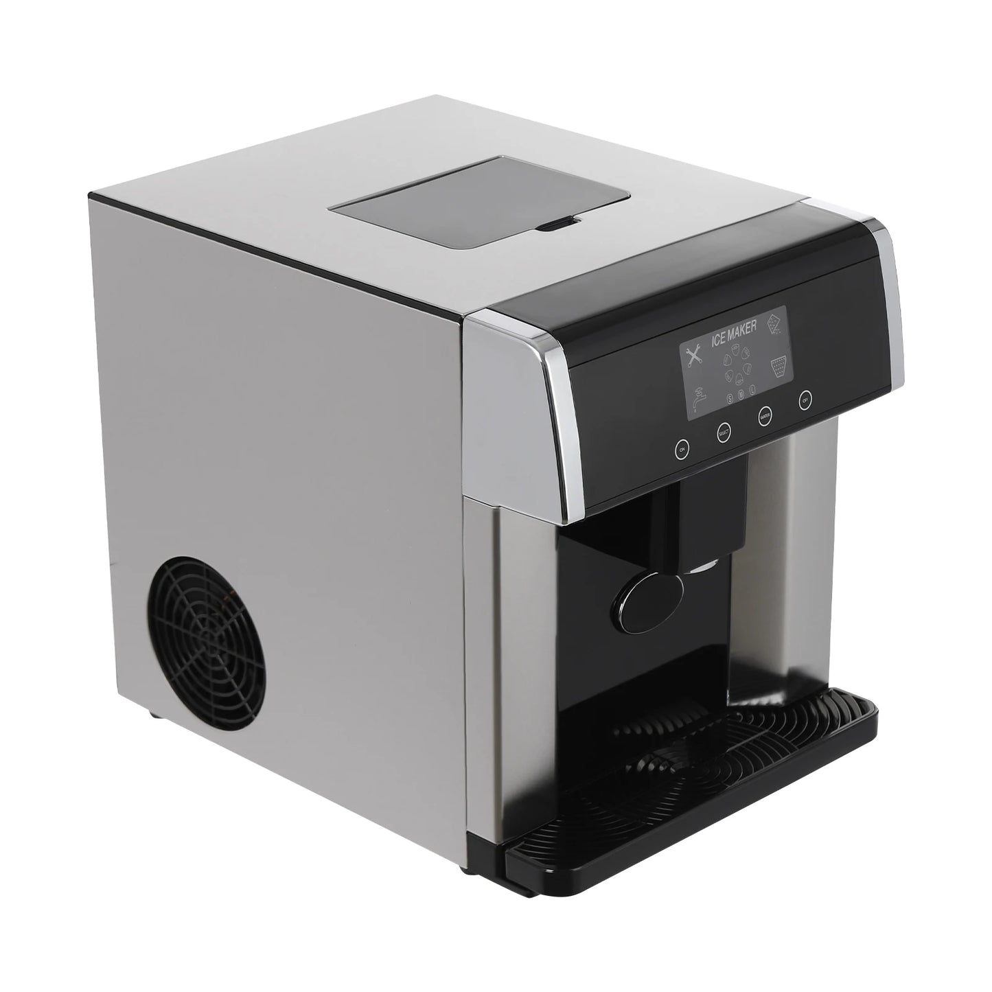 2-in-1 Ice Water Maker, Countertop Ice Maker Dispenser, 110V Electric Ice Dispenser, for Home, Office, Cafe, 1.32lbs Ice Storage