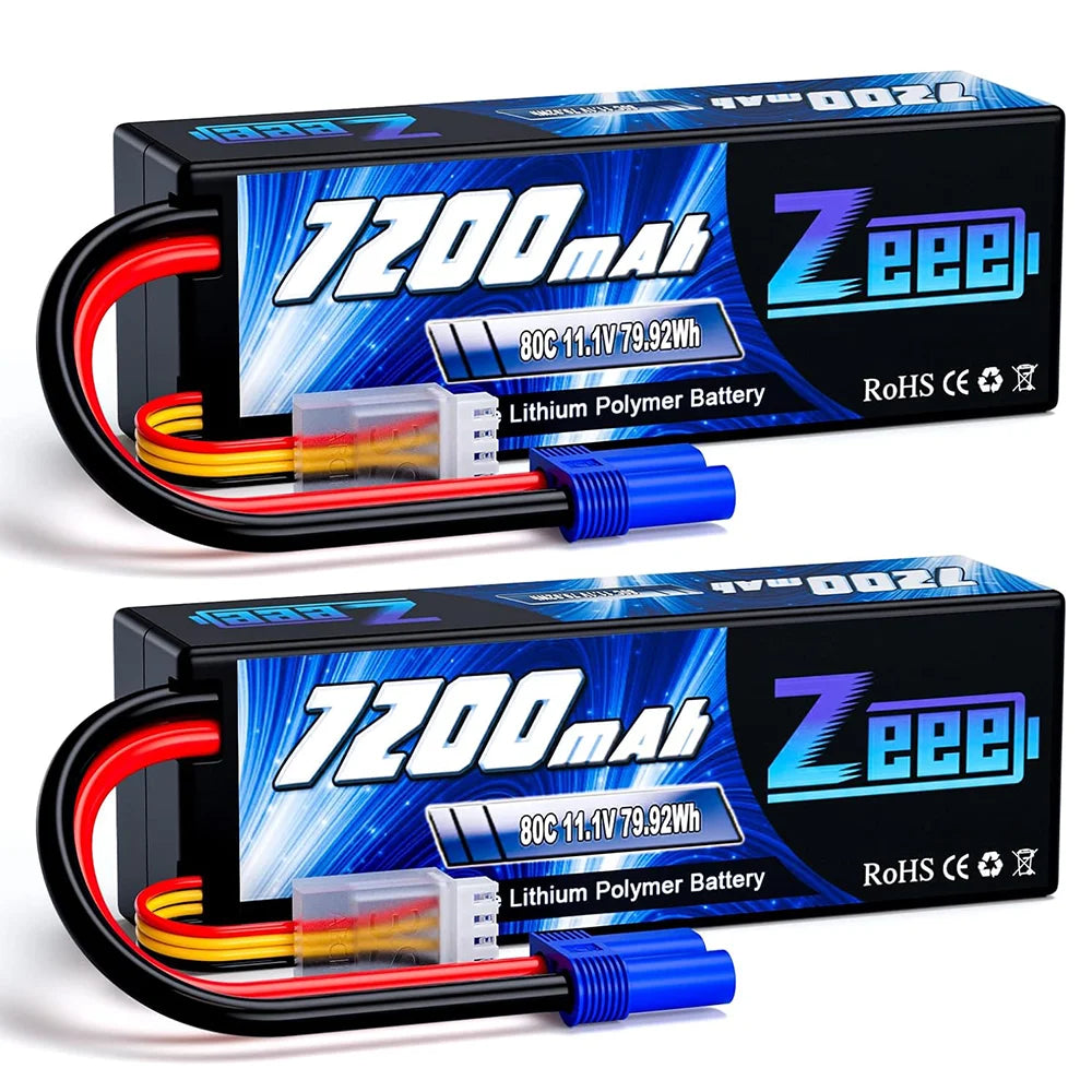 Zeee Lipo 3S 7200mAh RC Car 11.1V 80C Hardcase with EC5 plug for RC Vehicles Truck Tank Train Lipo Battery RC Hobby Model Parts