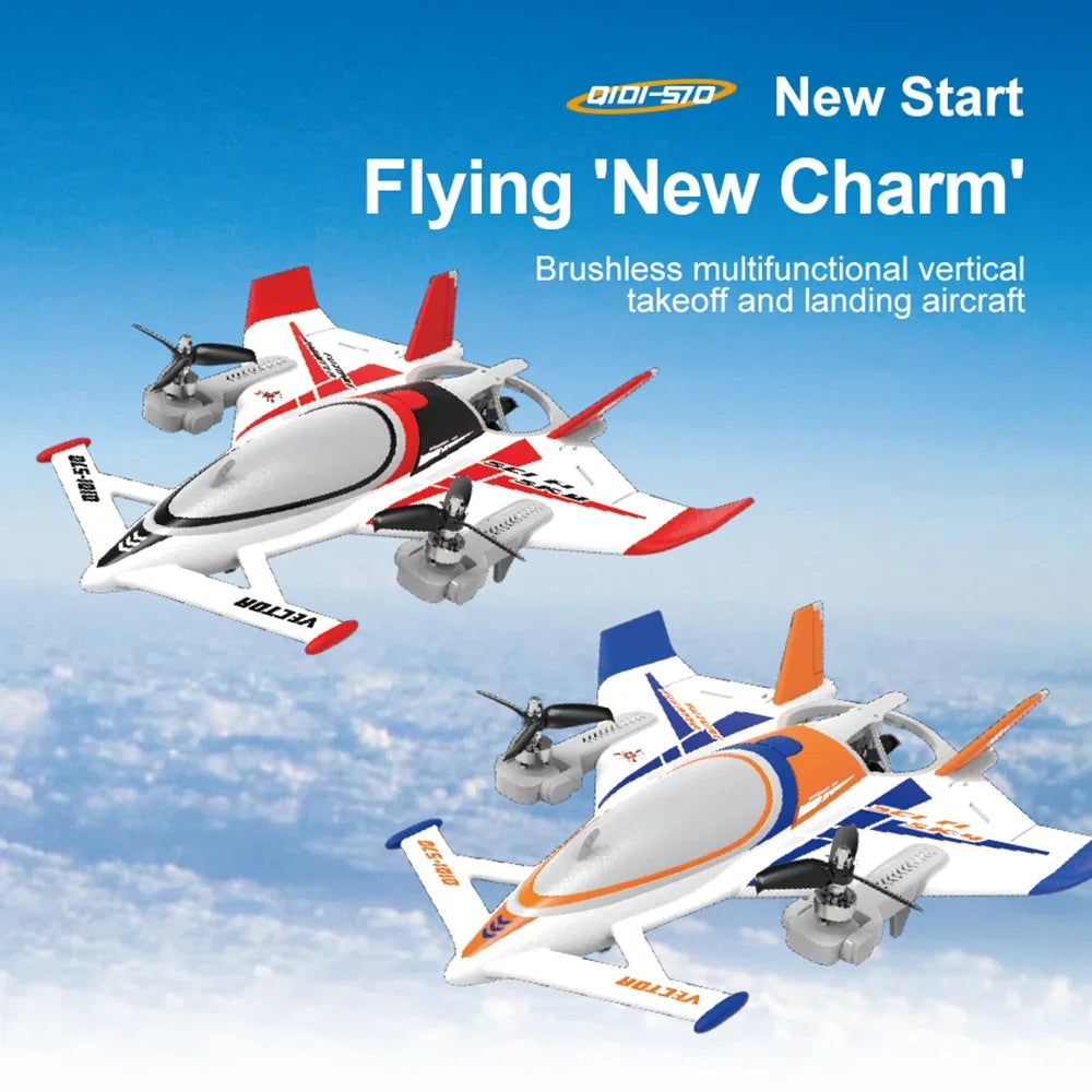 QIDI570 RC Glider 2.4G Remote Control Flying Aircraft Brushless Motor 360° Rotation 3D/6G Stunt Airplane Fixed Wing Plane Model