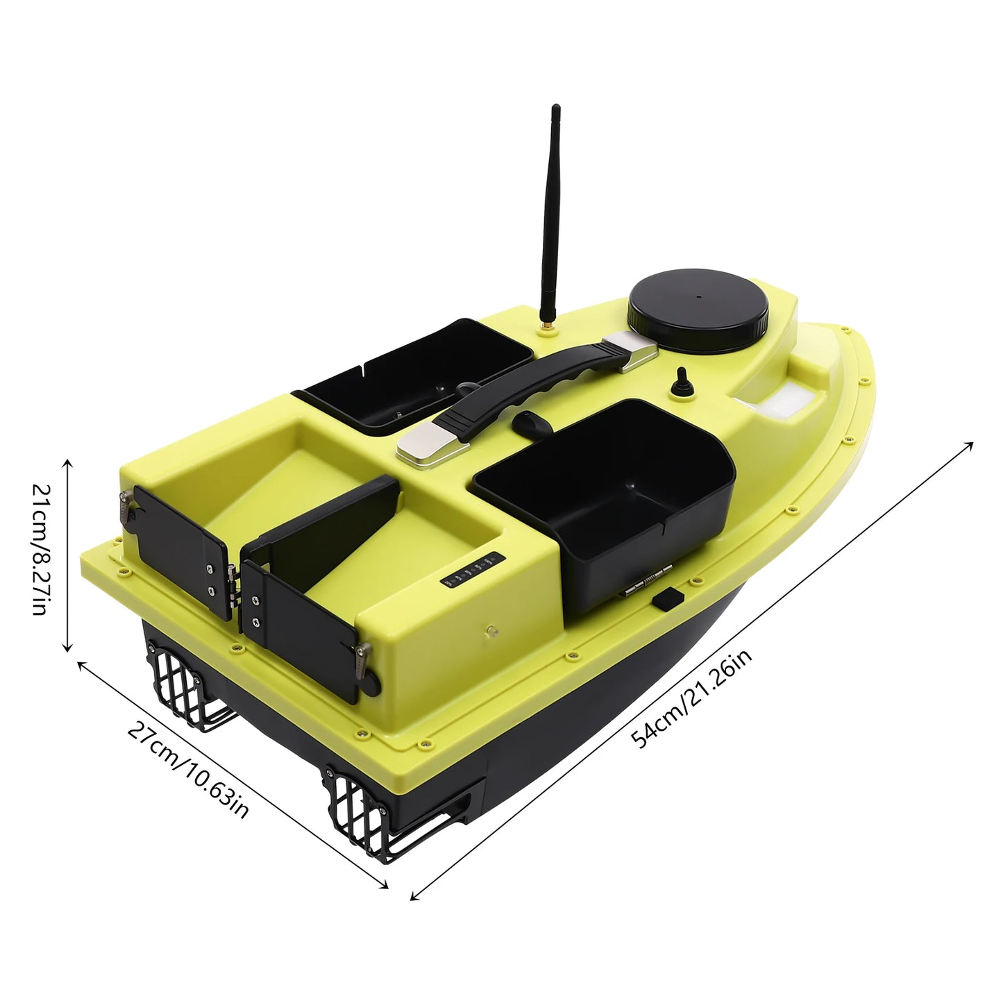 40W Remote Control Fishing Boat, 500m GPS Location, Waterproof ABS,4 Compartment Capacity,Powerful Motor for Long-Range Fishing