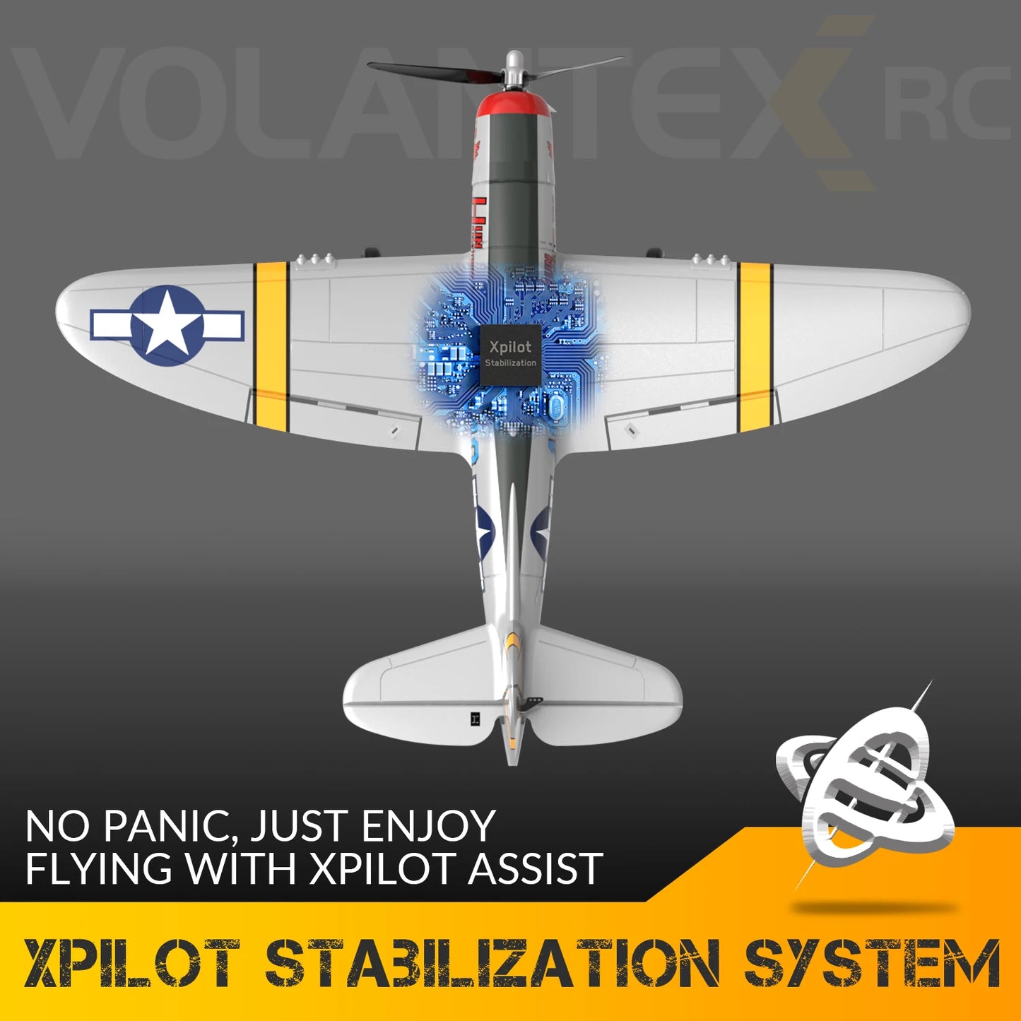 VOLANTEXRC RC Plane,RTF 4CH  P-47 Thunderbolt RC Airplane, X-Pilot Stabilization System,One Key Aerobatic, Suitable for outdoors