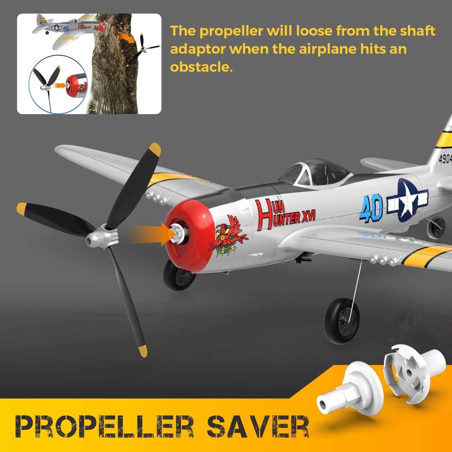 VOLANTEXRC RC Plane,RTF 4CH  P-47 Thunderbolt RC Airplane, X-Pilot Stabilization System,One Key Aerobatic, Suitable for outdoors