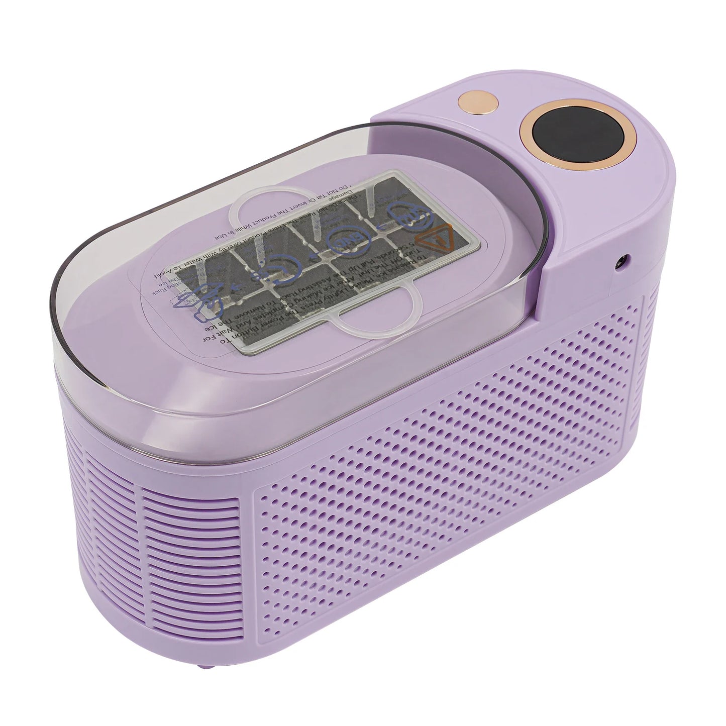 120W Mini Countertop Ice Maker, Compact Ice Machine for Home/Car/Travel White/Purple