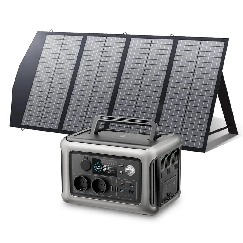 ALLPOWERS Solarpanel 100W 140W 200W Solar Energy Charger with LiFePo4 Battery 299Wh 600W Portable Power Station for Camping RV