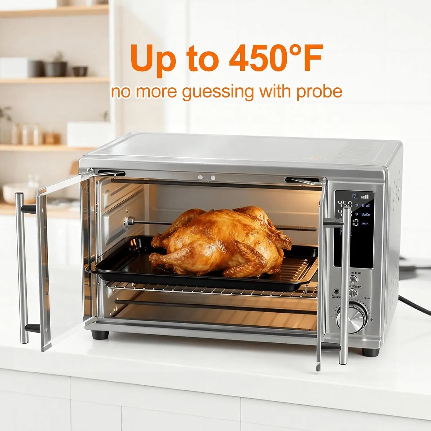 Air Fryer Toaster Oven Combo Dual Door, 29.6QT Oven Countertop 12 Functions in 1