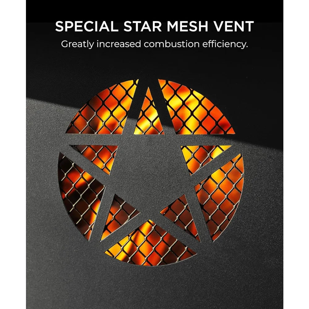 43 Inch Fire Pit with BBQ Grill,  for Outside with Lid & Poker, Extra Large Heavy Duty Firepits,Wood Burning Fire Pits